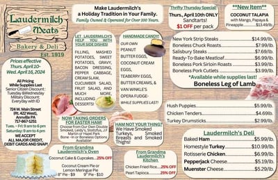 Laudermilch Meats Specials for April 10 - 16, 2025