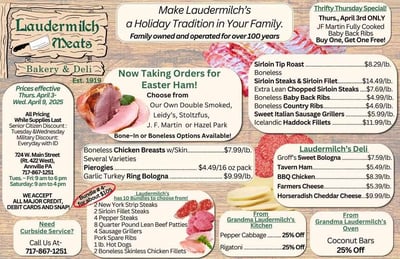 Laudermilch Meats Specials for April 3 - 9, 2025